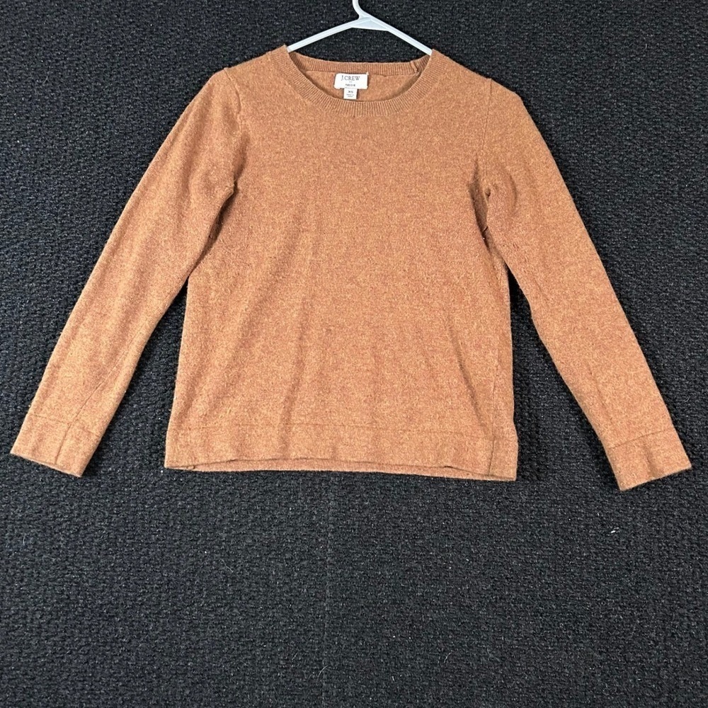 JCrew Teddie Sweater Womens XS Brown Cotton Wool Blend Crewneck Pullover M833